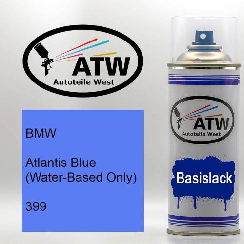 BMW, Atlantis Blue (Water-Based Only), 399: 400ml Sprühdose, von ATW Autoteile West.